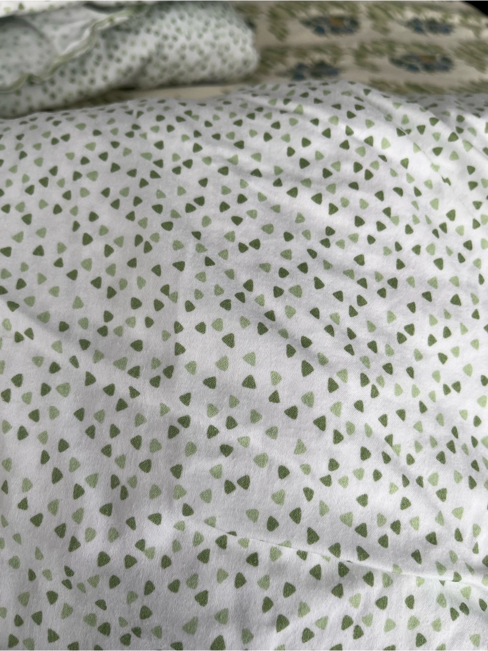 Schweitzer Linen Queen Sheet Set in Ditsy Green Pattern - Classic Home Bedding